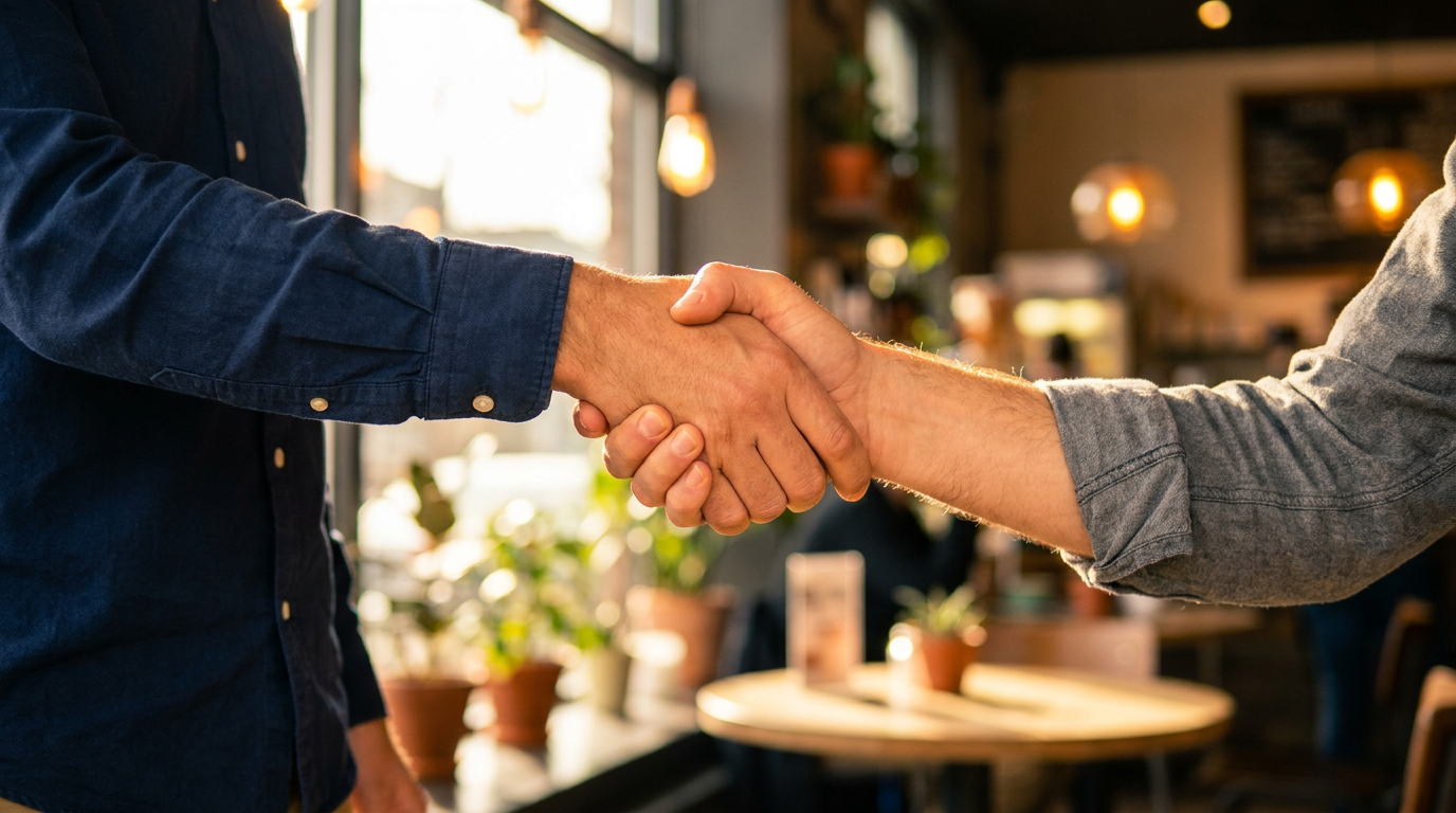 Handshake between partners