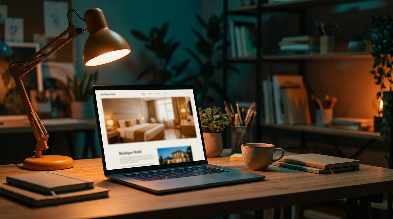 Web design in progress on a laptop
