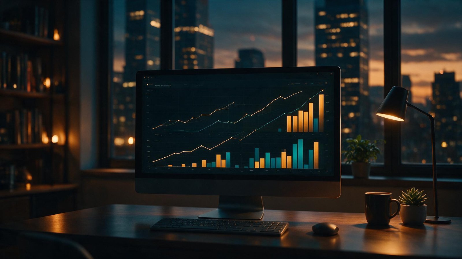 Laptop showing business analytics